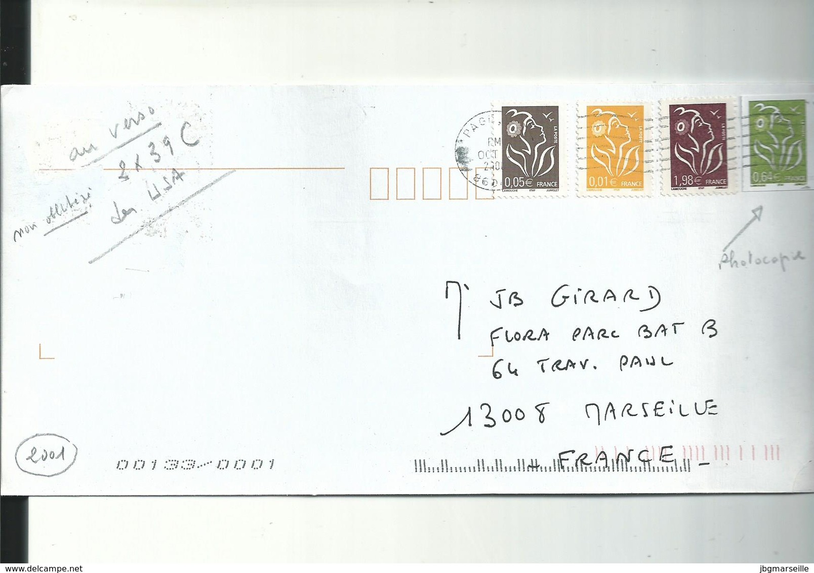 Lettre Des USA Pour MARSEILLE....affranchissement Fantaisiste......a Circulé.....USA 2006........ - Used Stamps