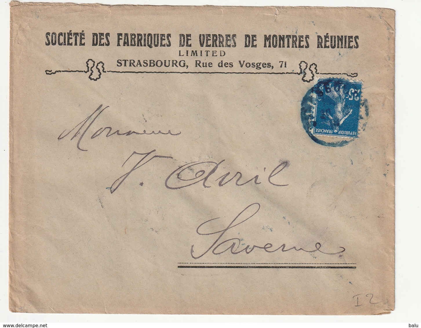 France Frankreich 1907 Yvert No 140 Seule Sur Lettre, Brief Michel 119, 3 Scans, Von Strasbourg Nach Saverne - 1906-38 Semeuse Camée