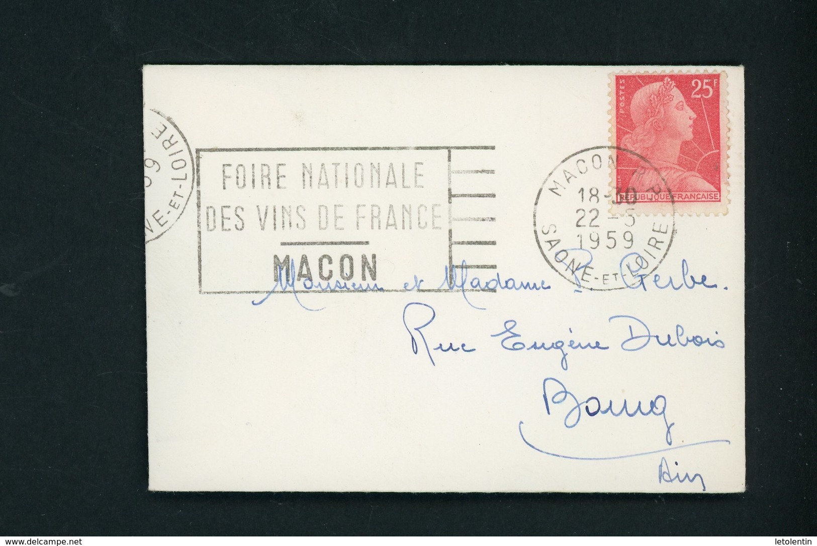 FRANCE MARIANNE DE MULLER N° Yt 1011C IMPRESSION MACULÉE SUR LETTRE DE 1959 - Covers & Documents