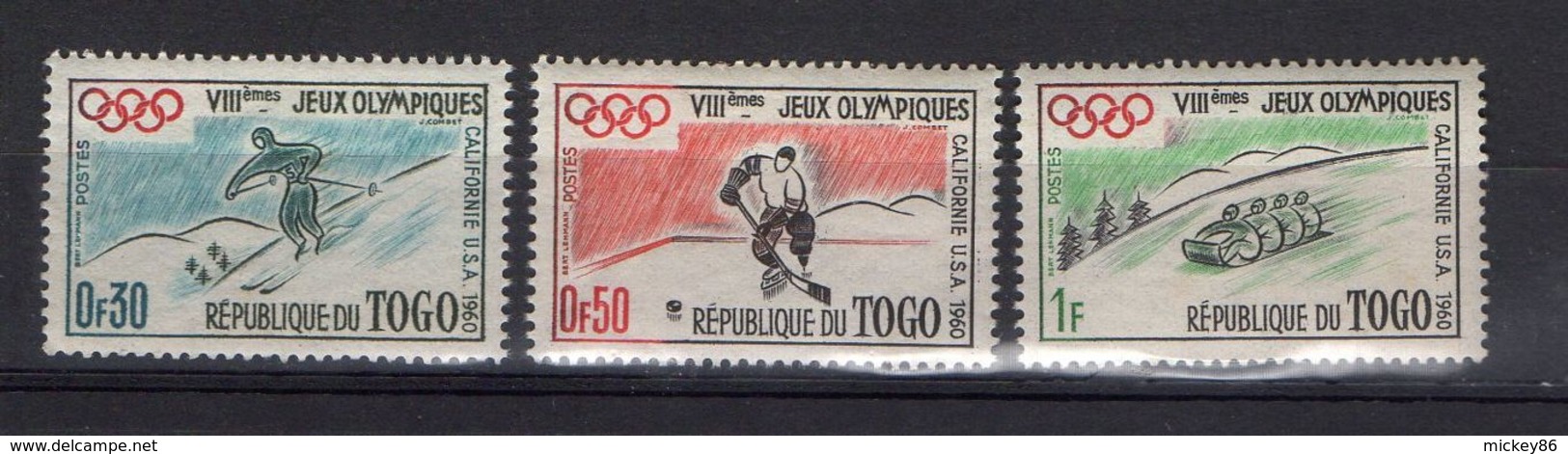 TOGO -- 1960 ---Lot De 3 Timbres NEUFS--gomme Intacte --Jeux Olympiques D'hiver SQUAW (ski,hochey,luge )........à Savoir - Togo (1960-...)