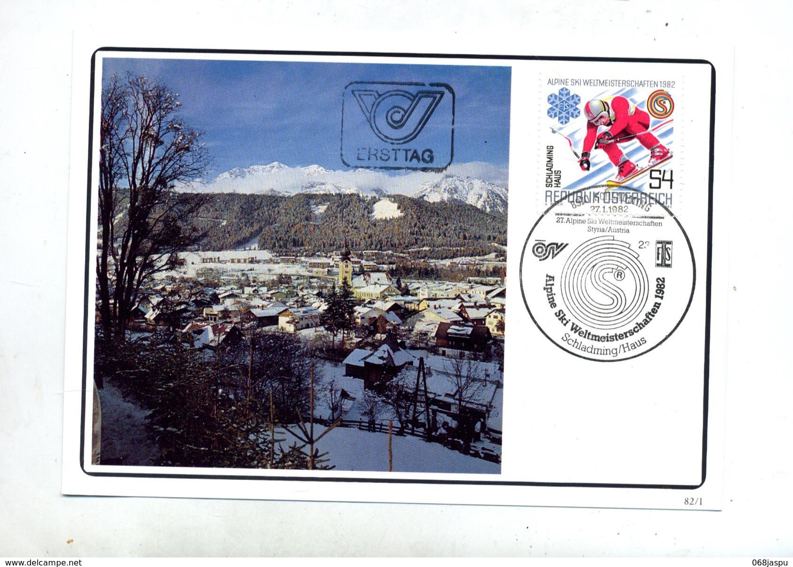 Carte Cachet Schladming Championnat Monde Ski Vue Ville - Macchine Per Obliterare (EMA)