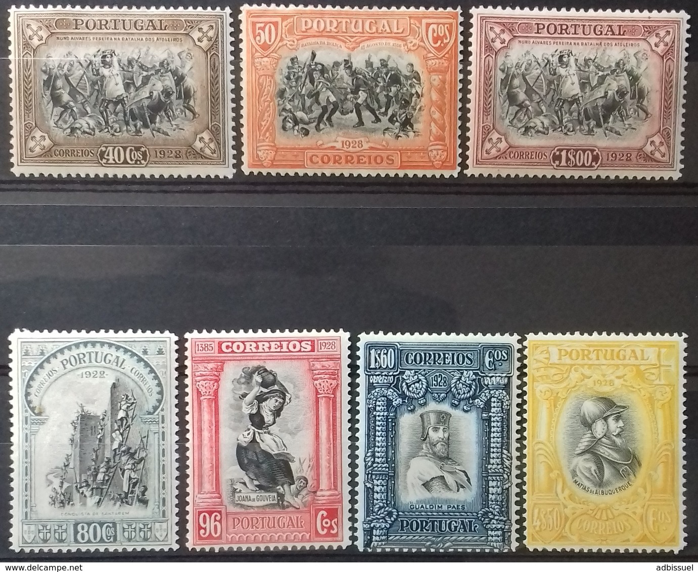 PORTUGAL N° 500 à 506 COTE 107,30 € NEUFS * MH ENSEMBLE DE 7 VALEURS TRICENTENAIRE DE L'INDEPENDANCE - Unused Stamps