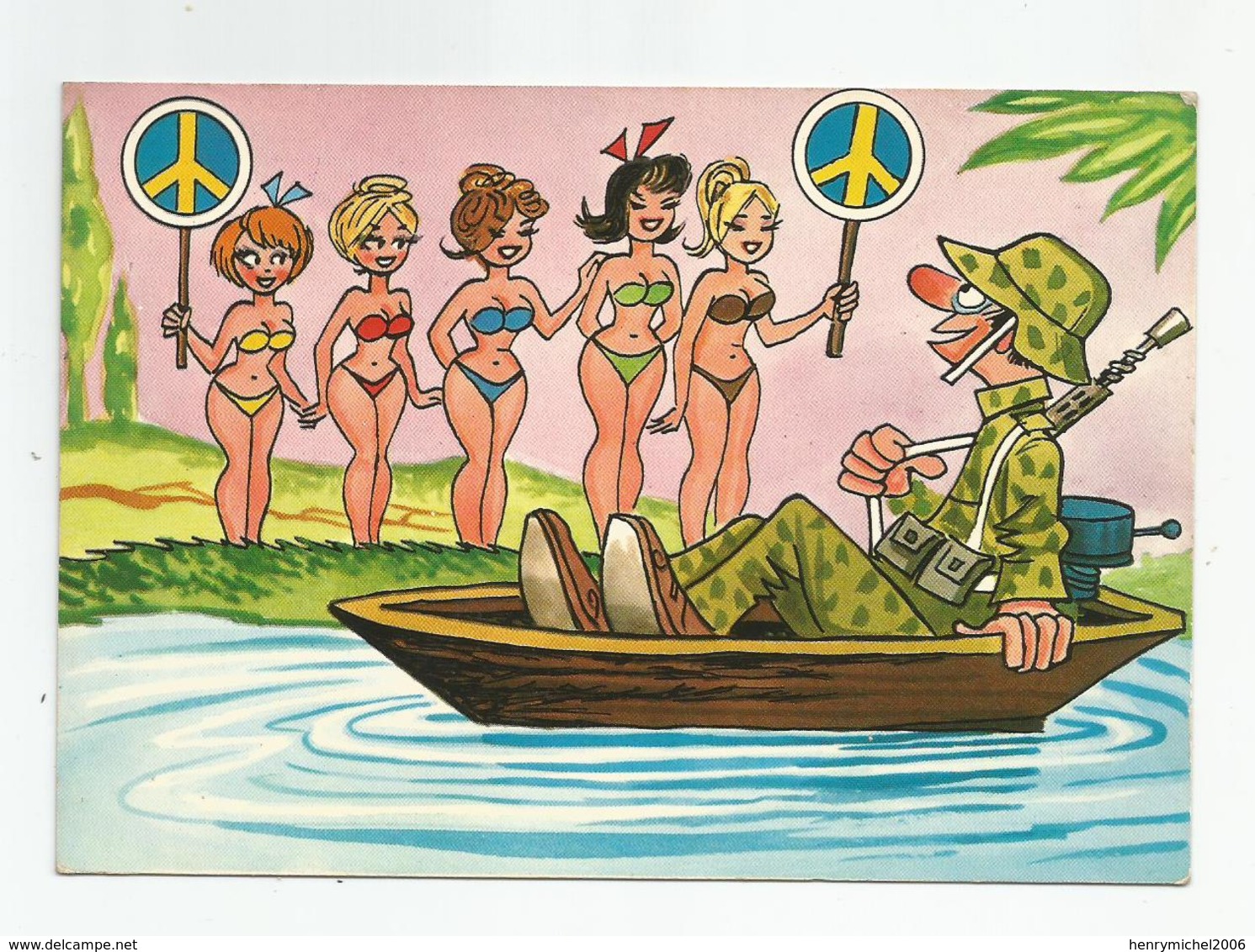 Suisse Neuchatel Cachet Colombier Ne Caserne 1974 Humour Armée Pin Up Ed Marco Danzi Locarno - Colombier