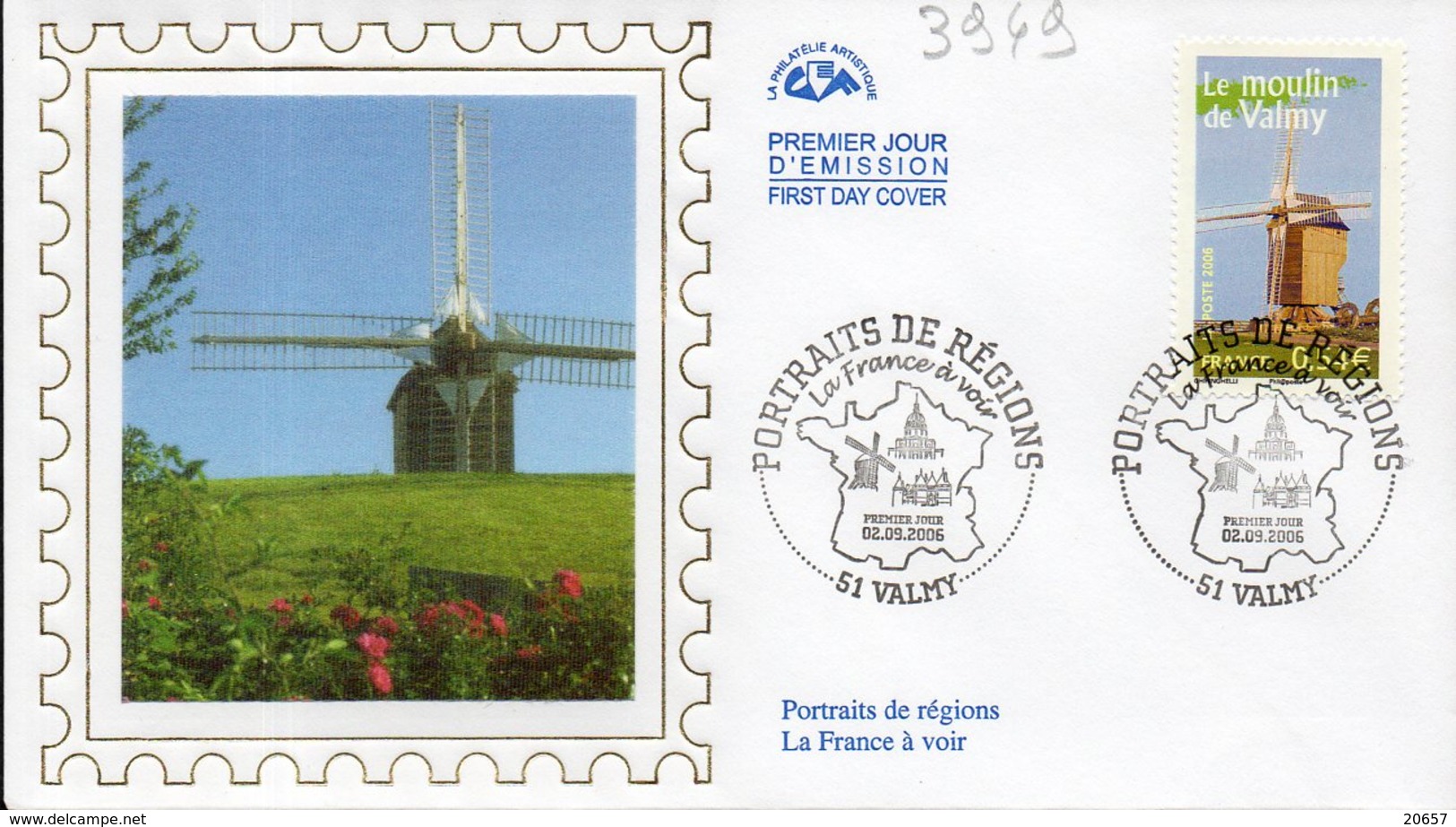 France 3949 Fdc Le Moulin De Valmy, Bataille De La Révolution Française - French Revolution