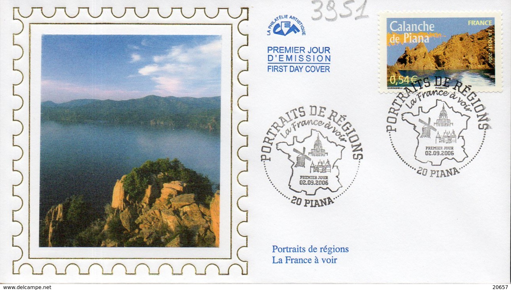 France 3951 Fdc Calanche De Piana, Corse - Inseln