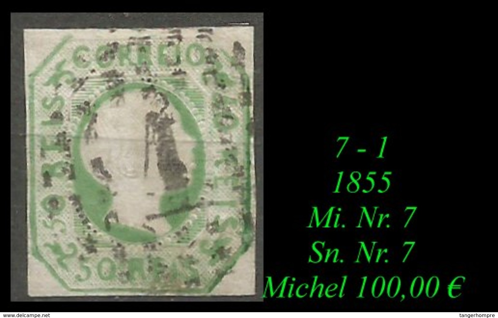 1855 - Mi. Nr. 7 - Sn. Nr. 7 - Used Stamps