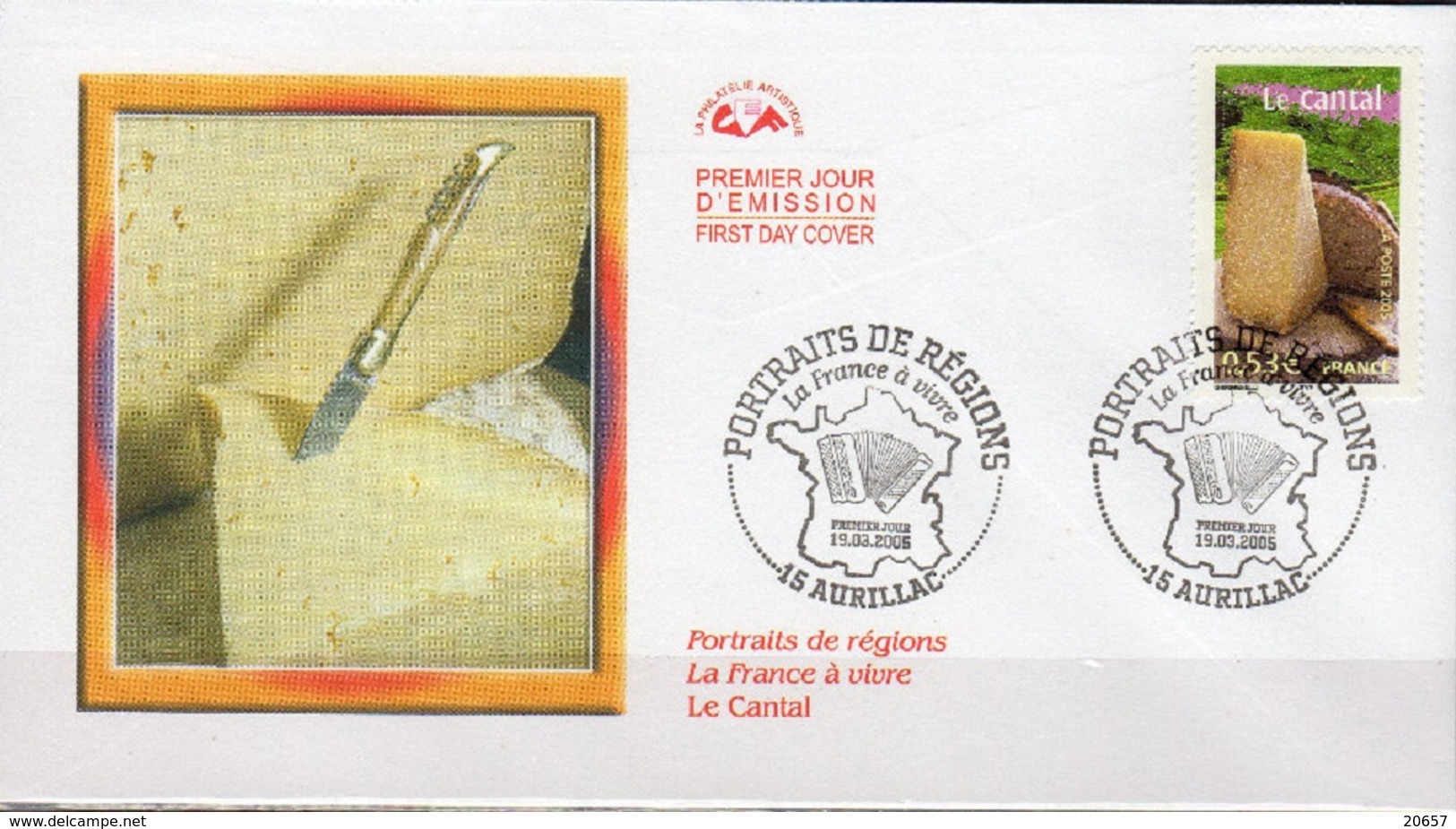 France 3769 Fdc Fromage Cantal, Gastronomie, Couteau Laguiole - Food