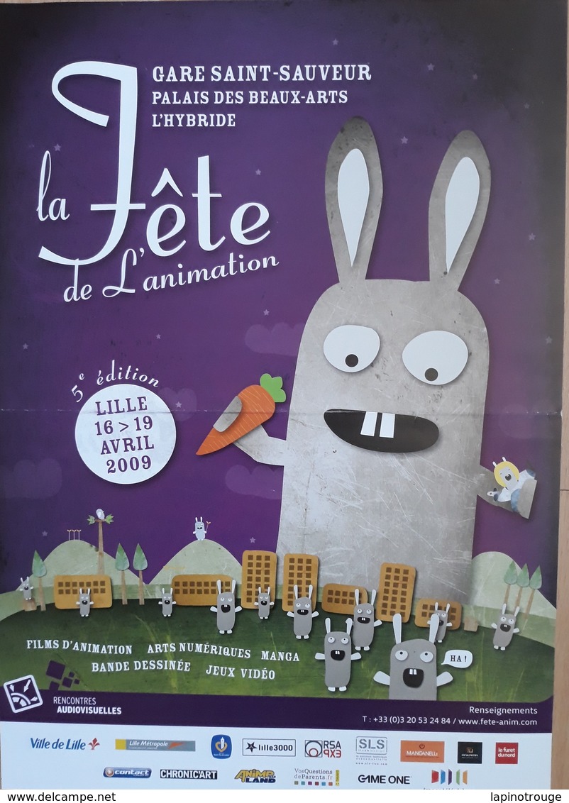 Affiche Fête De L'animation Lille 2009 - Affiches & Offsets