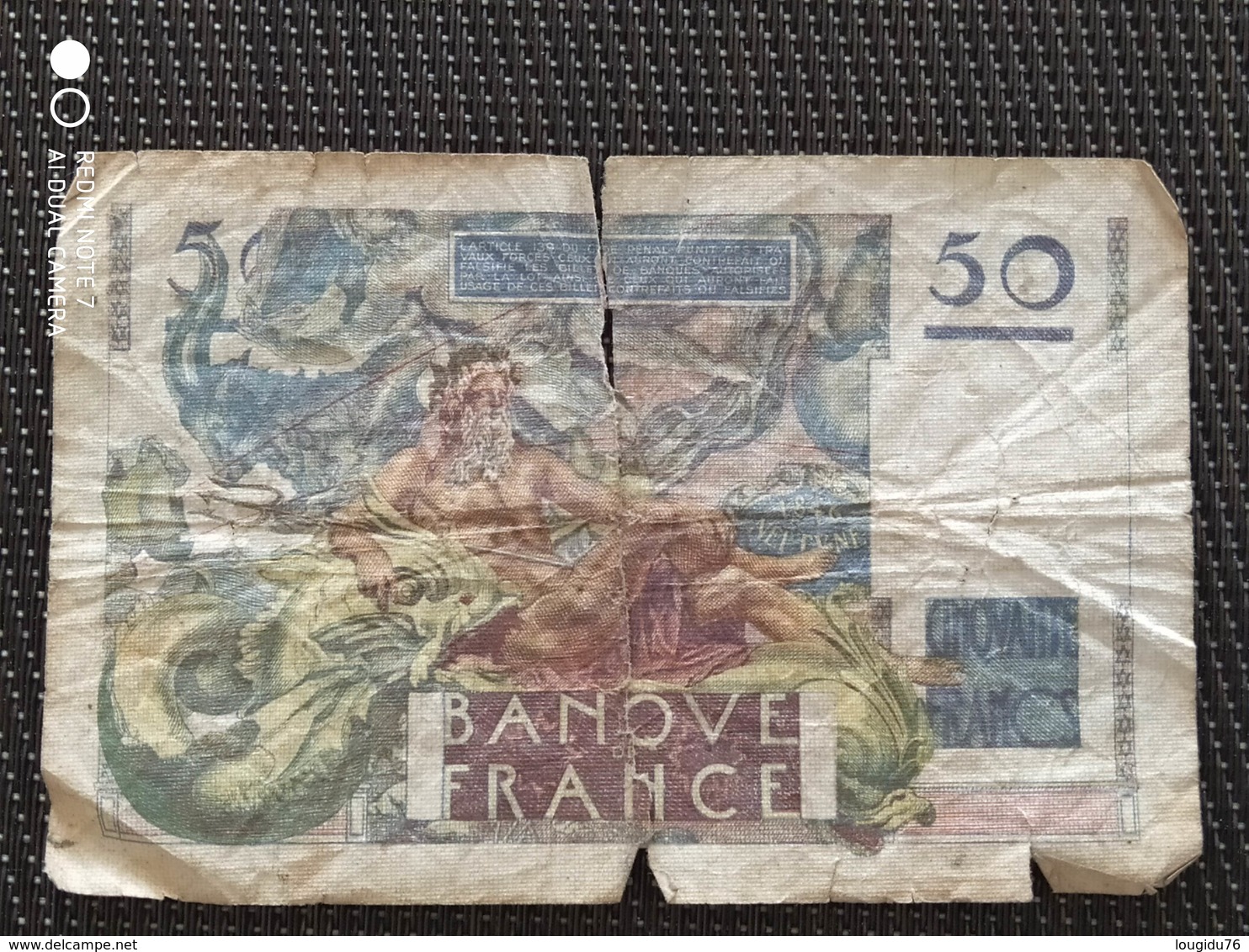 Billet 50 Francs Verrier ( 1946 – 1951 ) - 50 F 1946-1951 ''Le Verrier''