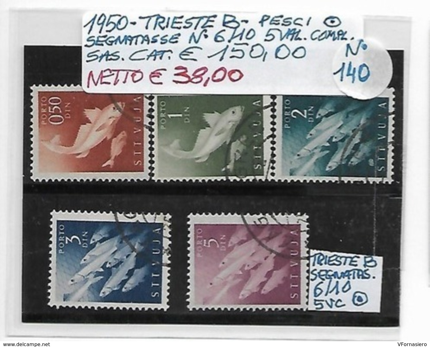 ITALIA ʘ 1950 TRIESTE Zona B - PESCI, SEGNATASSE - Portomarken