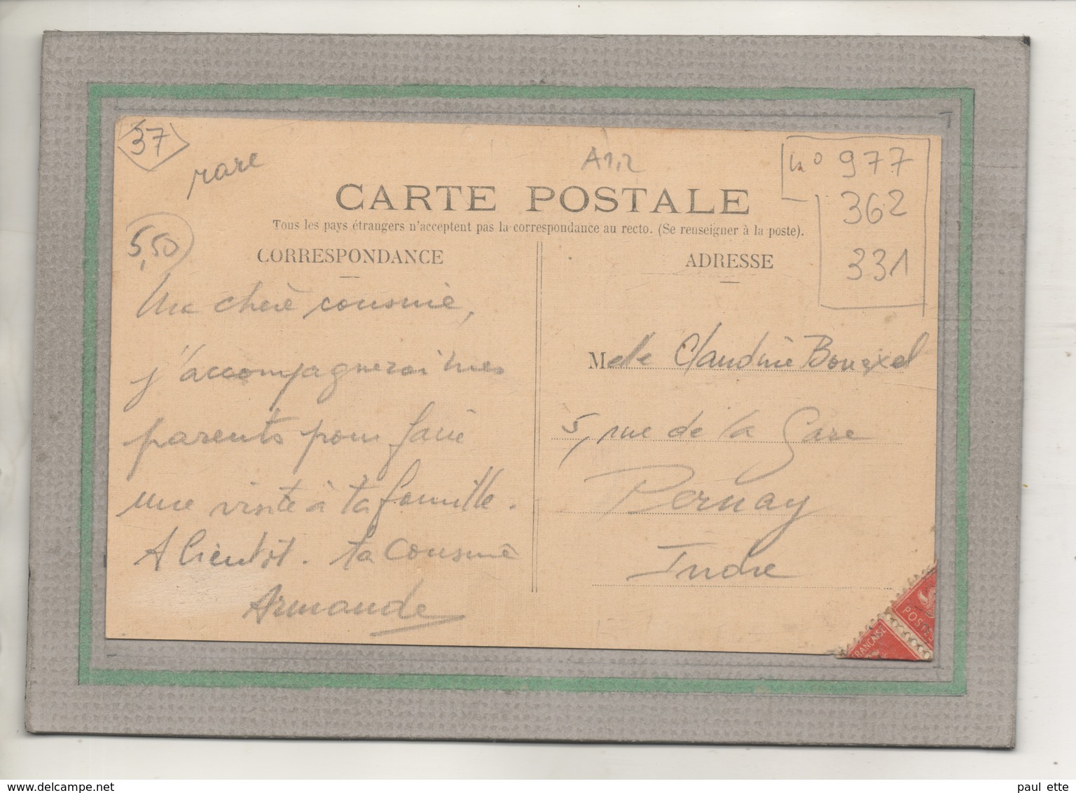 CPA - (37) SEMBLANCAY - Vue De La Grande Maison Du Haut Du Bourg En 1907 - Carte Colorisée D'aspect Toilé - Semblançay
