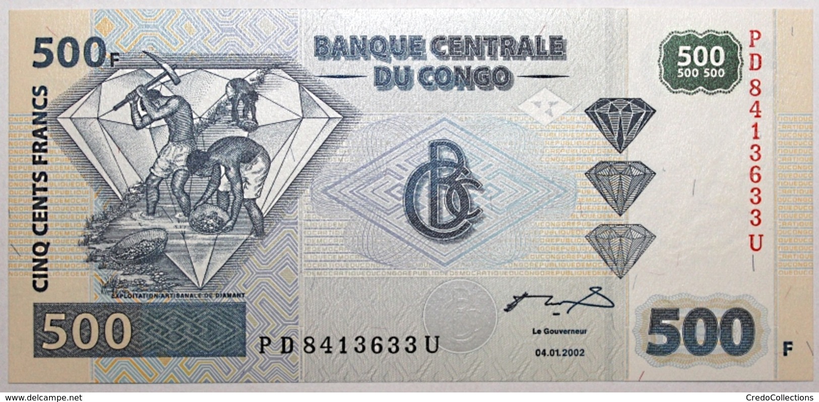 Congo (RD) - 500 Francs - 2002 - PICK 96a - NEUF - República Democrática Del Congo & Zaire