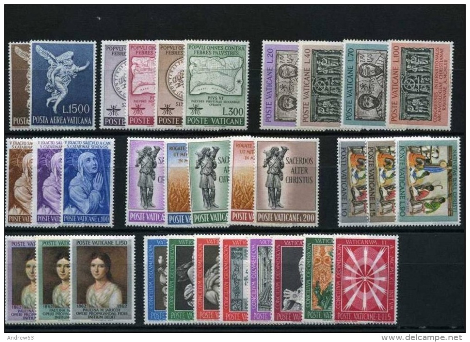 VATICANO - VATICAN - 1962 - Annata Completa + Posta Aerea - 32 Valori - Complete Year - ** MNH/VF - Años Completos