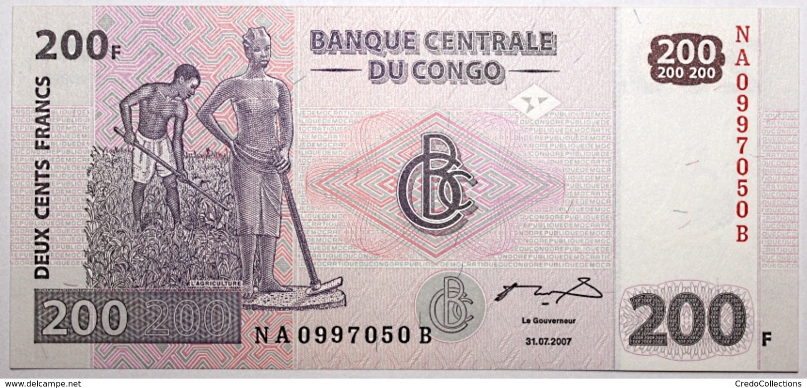 Congo (RD) - 200 Francs - 2007 - PICK 99a.2 - NEUF - República Democrática Del Congo & Zaire