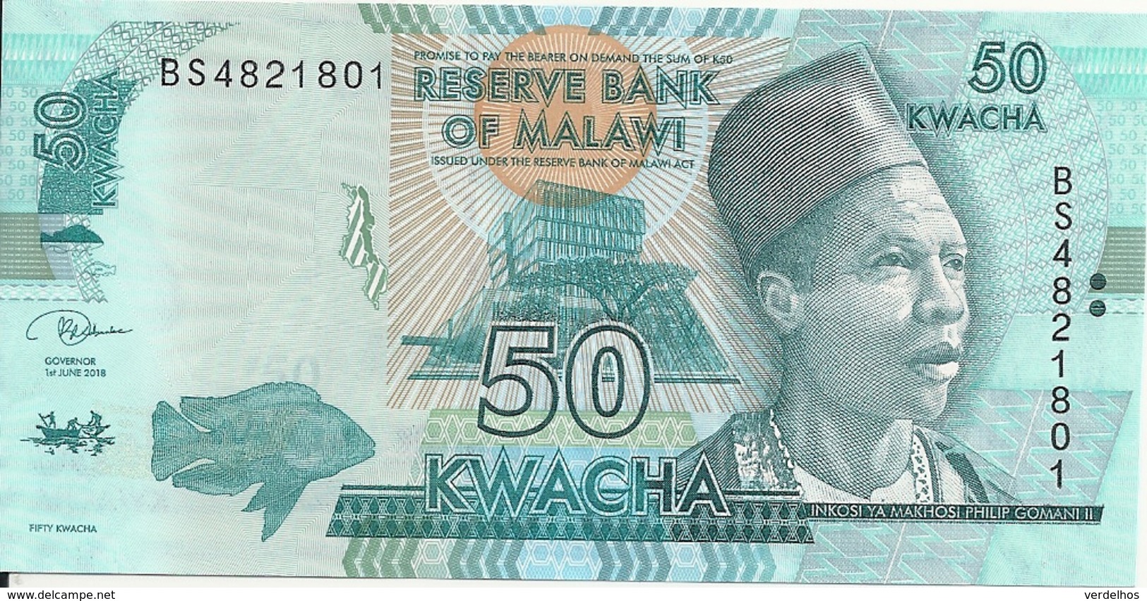 MALAWI 50 KWACHA 2018 UNC P 64 E - Malawi
