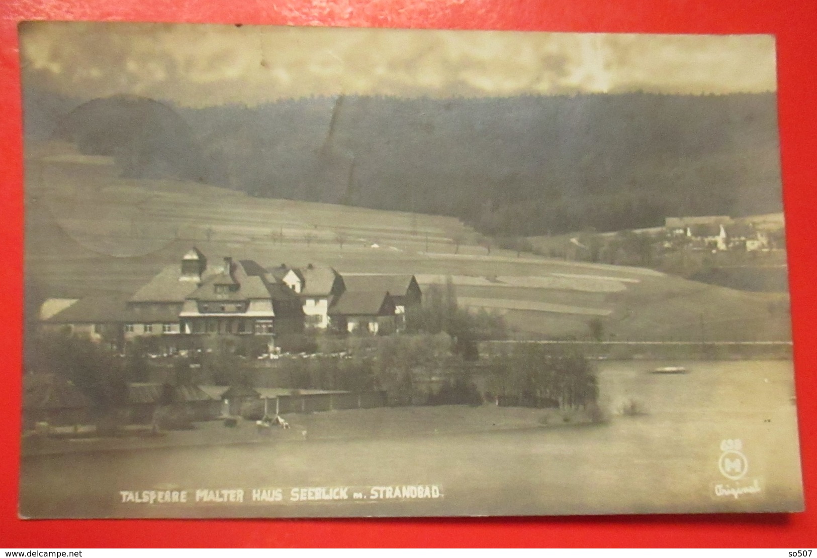 I2-Germany Vintage Postcard- Talsperre Malter Haus Seeblick M. Strandbad-With Seal Paulsdorf Dippoldiswalde Land - Günzburg