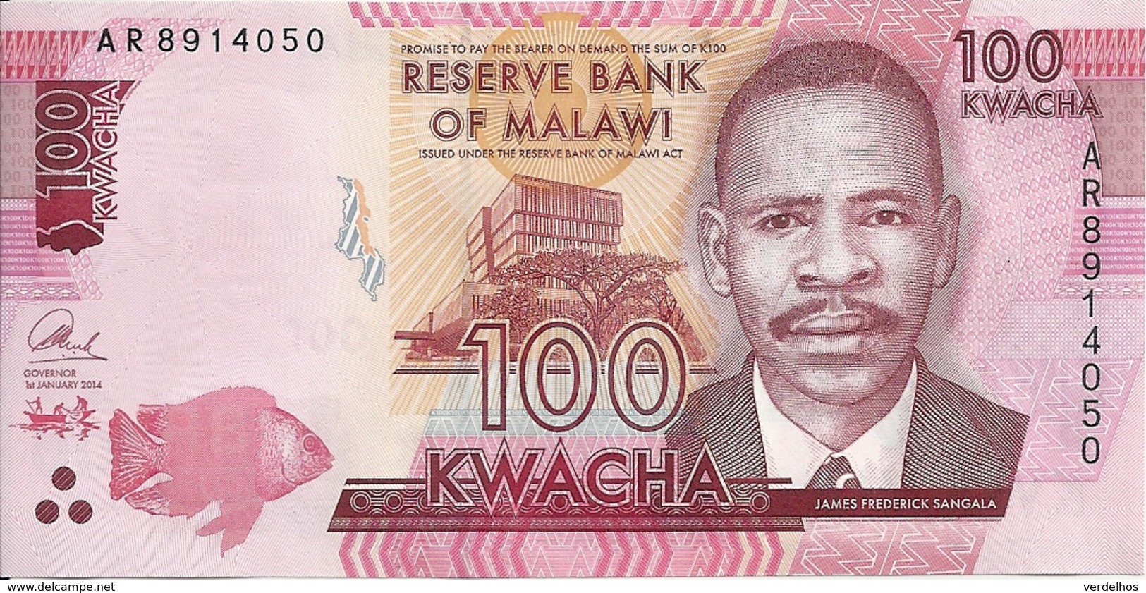 MALAWI 100 KWACHA 2014 UNC P 65 A - Malawi