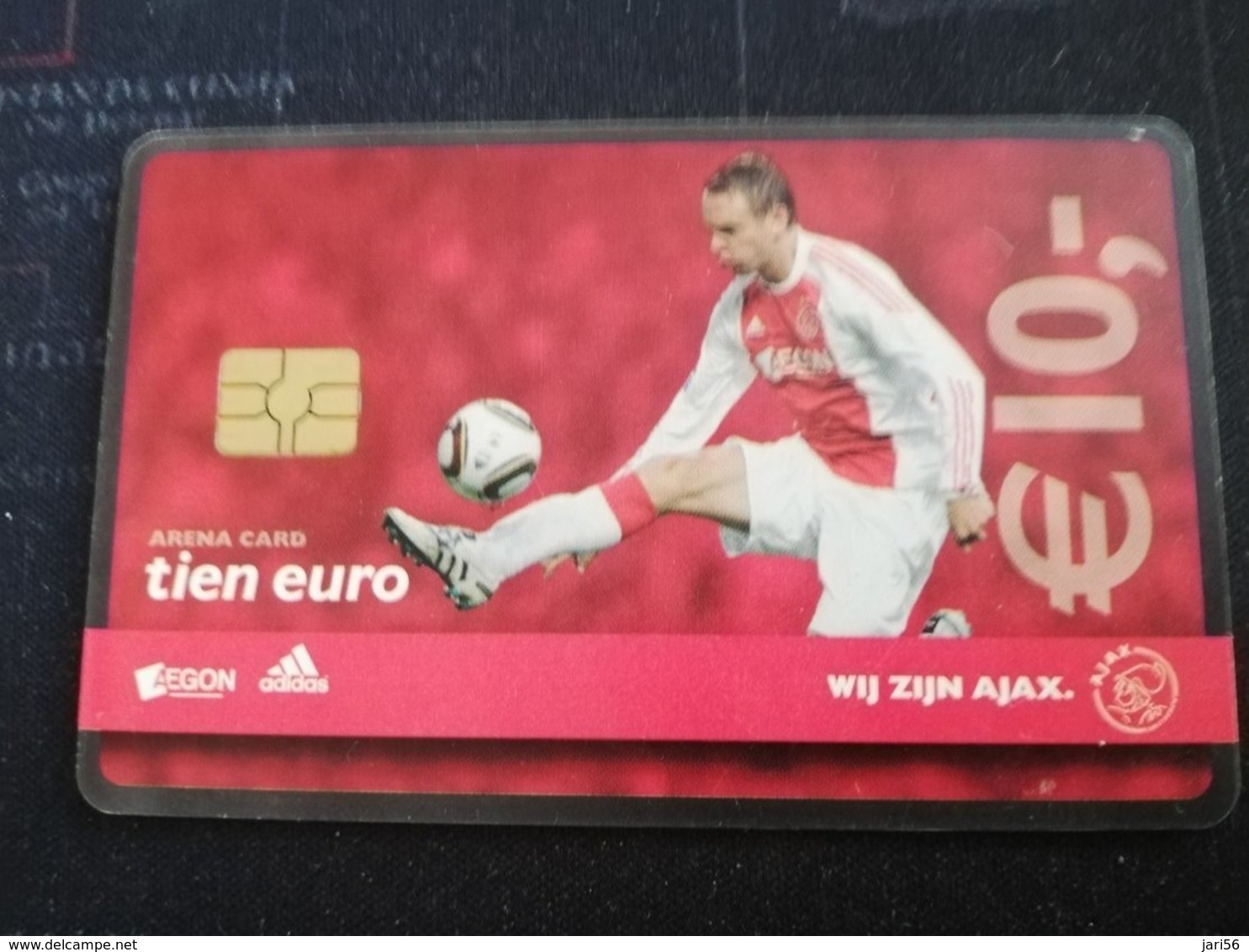 NETHERLANDS  ARENA CARD FOOTBAL/SOCCER  AJAX AMSTERDAM  DE JONG  €10, USED CARD  ** 1421** - Públicas