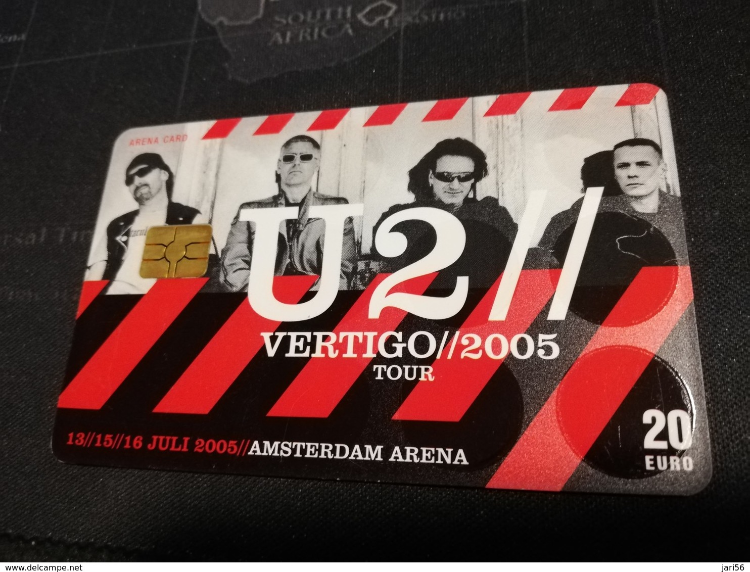 NETHERLANDS  ARENA CARD  U2 VERTIGO  TOUR  2005   €20,- USED CARD  ** 1430** - Openbaar