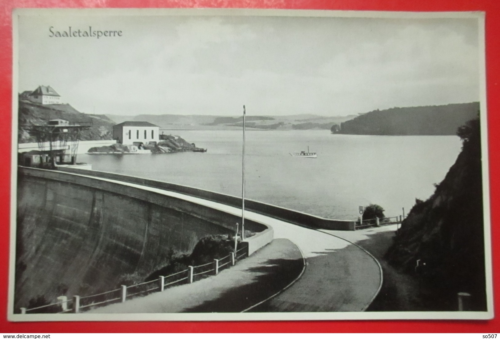 I2-Germany Vintage Postcard- Saaletalsperre ,Dam,Damm - Ebersdorf