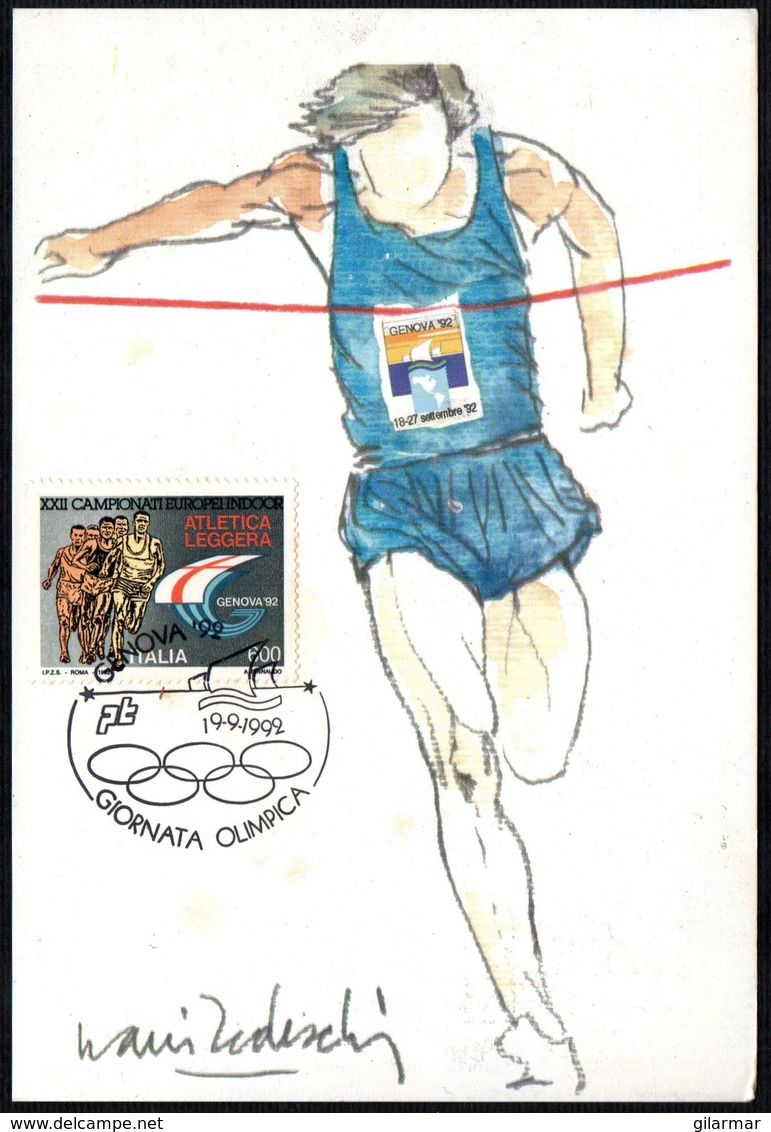 OLYMPIC - ITALIA GENOVA 1992 - GIORNATA OLIMPICA - OLYMPIC RINGS - POSTCARD UIFOS - Summer 1992: Barcelona