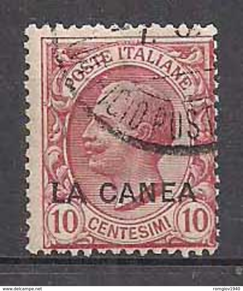 REGNO D'ITALIA 1907  LA CANEA FRANCOBOLLI D'ITALIA DEL 1906-09 SOPRASTAMPATI SASS. 15  USATO VF - La Canea