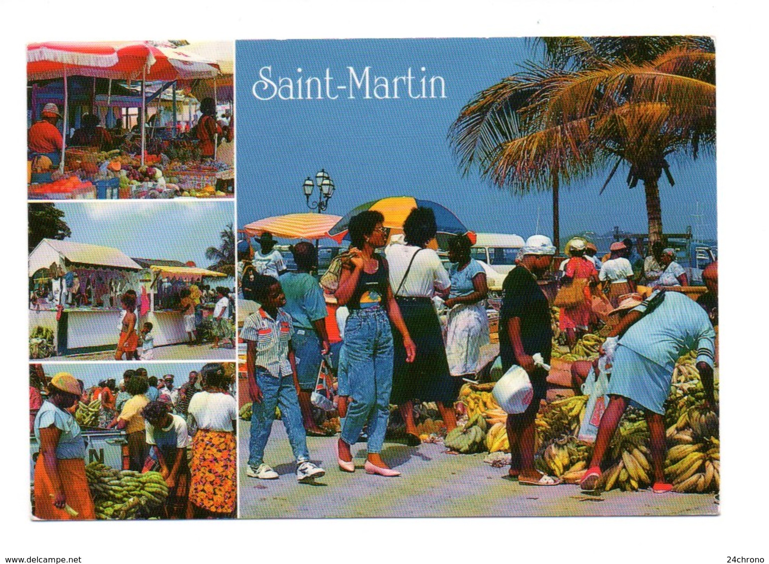 Saint Martin: St. Maarten, Antilles Françaises, La Ville De Marigot, Scenes De Marche, Bananes (20-502) - Saint-Martin