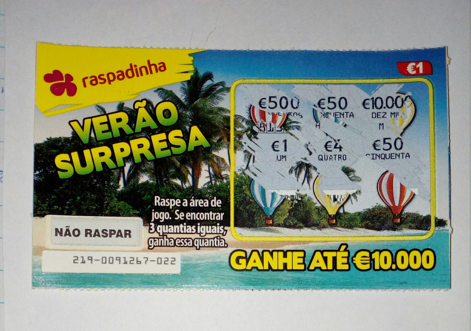 Billet De Loterie Instantanée, Verão Supresa. Portugal - Lottery Tickets