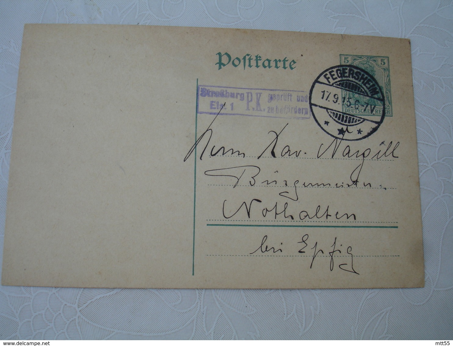 Fegersheim  Occupation Alsace 1904 Obliteration Sur Lettre  Entier Postal Allemand - 1877-1920: Periodo Semi Moderno