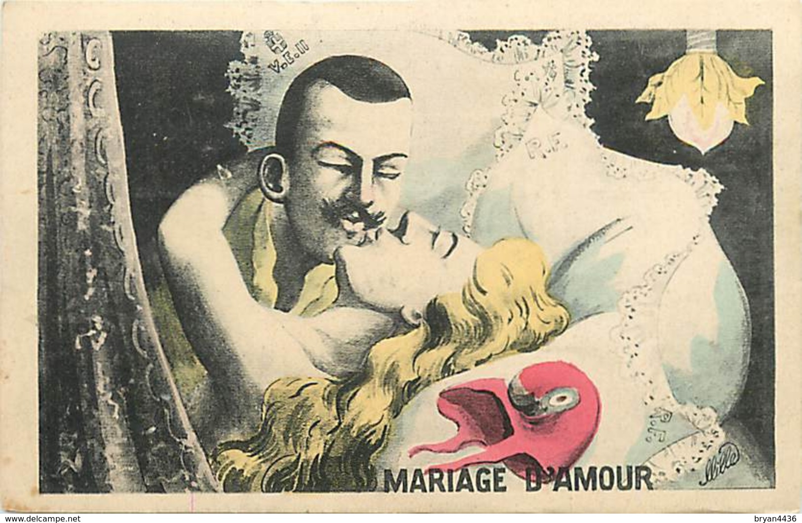 MILLE ILLUSTRATEUR - MARIAGE D' AMOUR - CPA PRECURSEUR - CACHET DE LA COLLECTION FILDIER - TRES BEL ETAT. - Mille