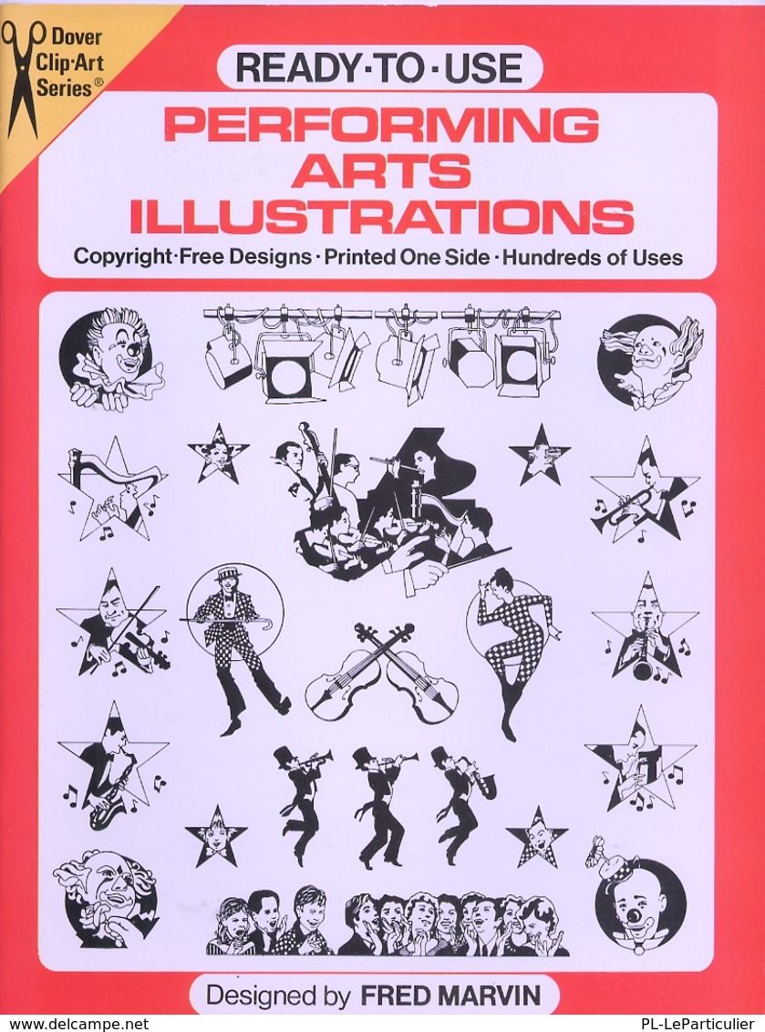 Performing Arts Illustrations By Fred Marvin Ready-to-Use Dover Clip-Art Series (excellent Pour Les Graphistes) - Bellas Artes