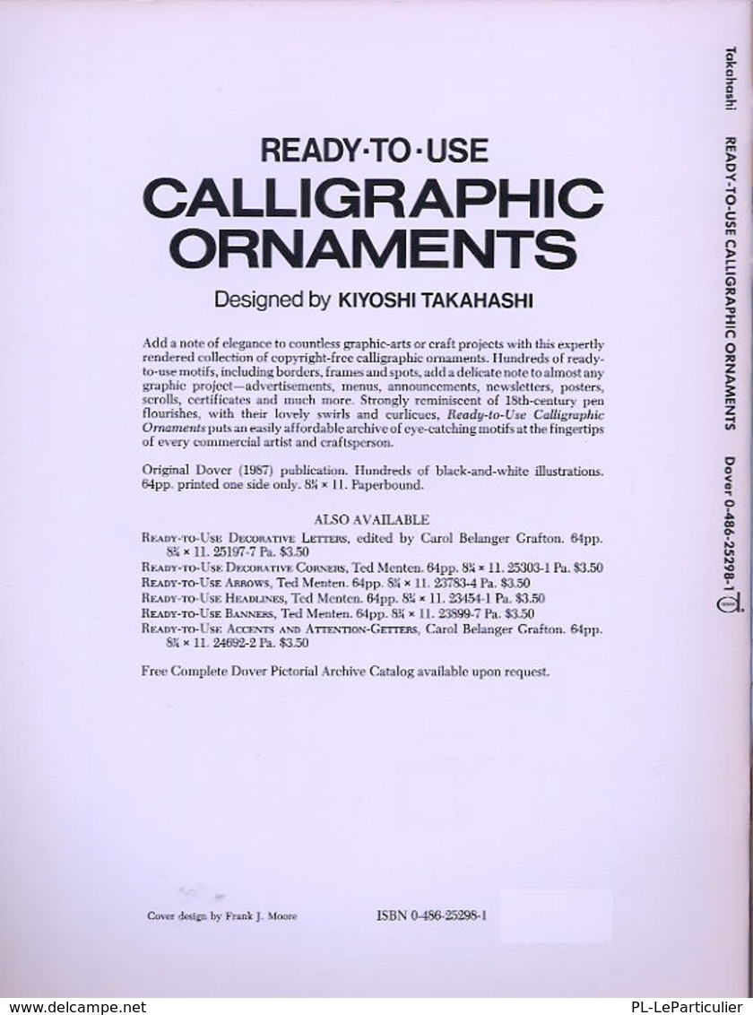 Calligraphic Ornaments By Kiyoshi Takahashi Ready-to-Use Dover Clip-Art Series (excellent Pour Tous Les Graphistes) - Fine Arts