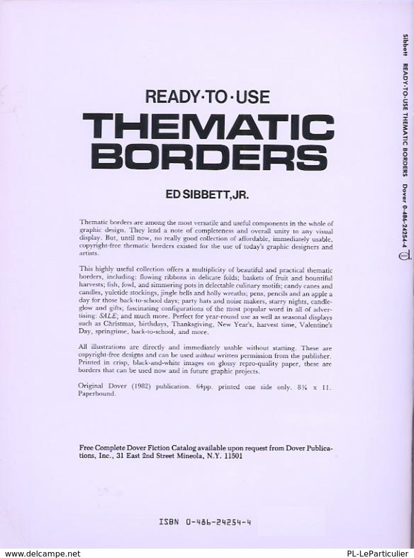 Thematic Borders By Ed Sibbett, Jr Ready-to-Use Dover Clip-Art Series (excellent Pour Tous Les Graphistes) - Belle-Arti