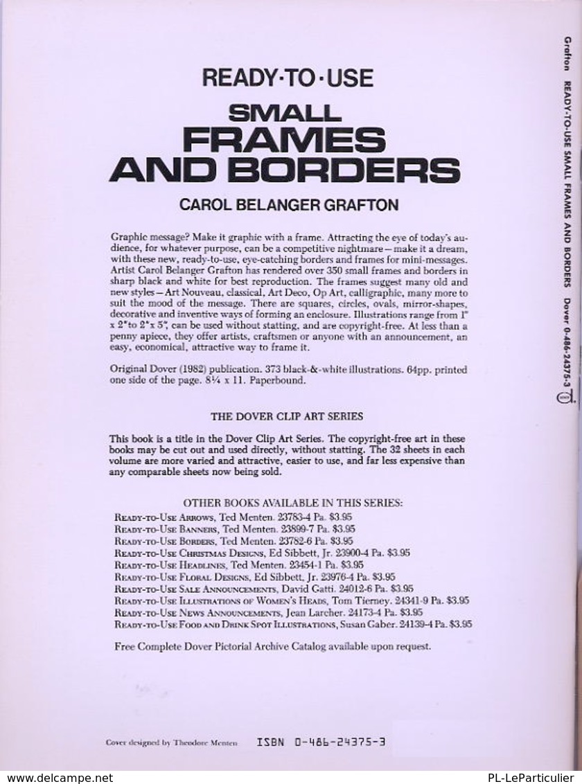 Small Frames And Borders By Carol Belanger GraftonReady-to-Use Dover Clip-Art Series(excellent Pour Tous Les Graphistes) - Beaux-Arts