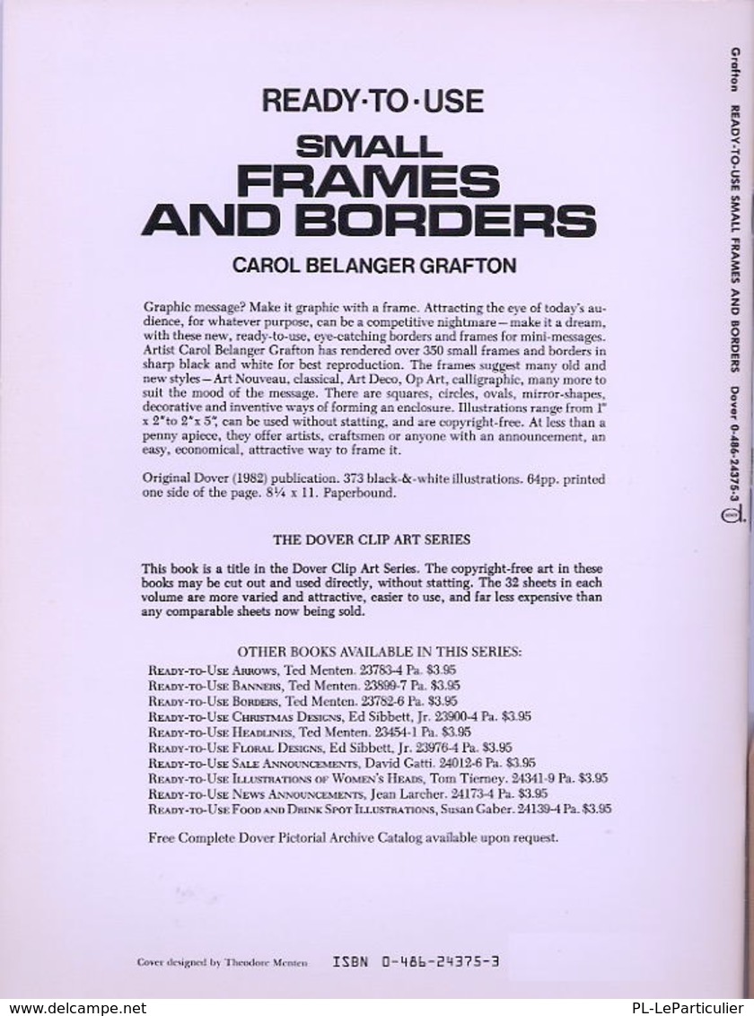 Small Frames And Borders By Carol Belanger GraftonReady-to-Use Dover Clip-Art Series(excellent Pour Tous Les Graphistes) - Bellas Artes