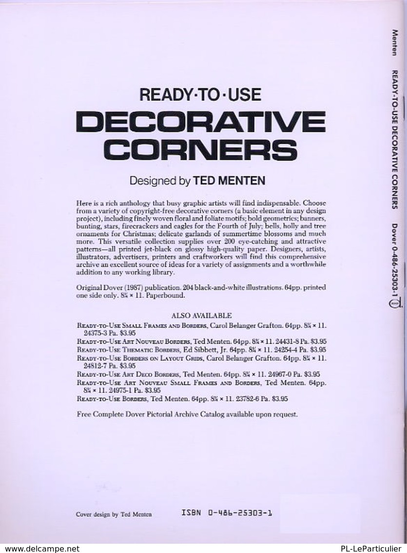 Decorative Corners By Ted Menten Ready-to-Use Dover Clip-Art Series (excellent Pour Tous Les Graphistes) - Beaux-Arts