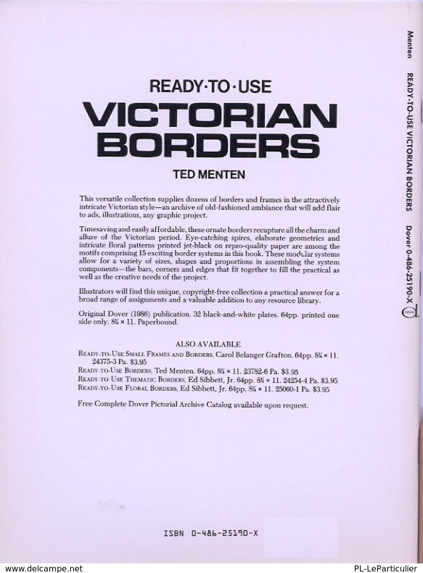 Victorian Borders By Ted Menten Ready-to-Use Dover Clip-Art Series (excellent Pour Les Graphistes) - Bellas Artes