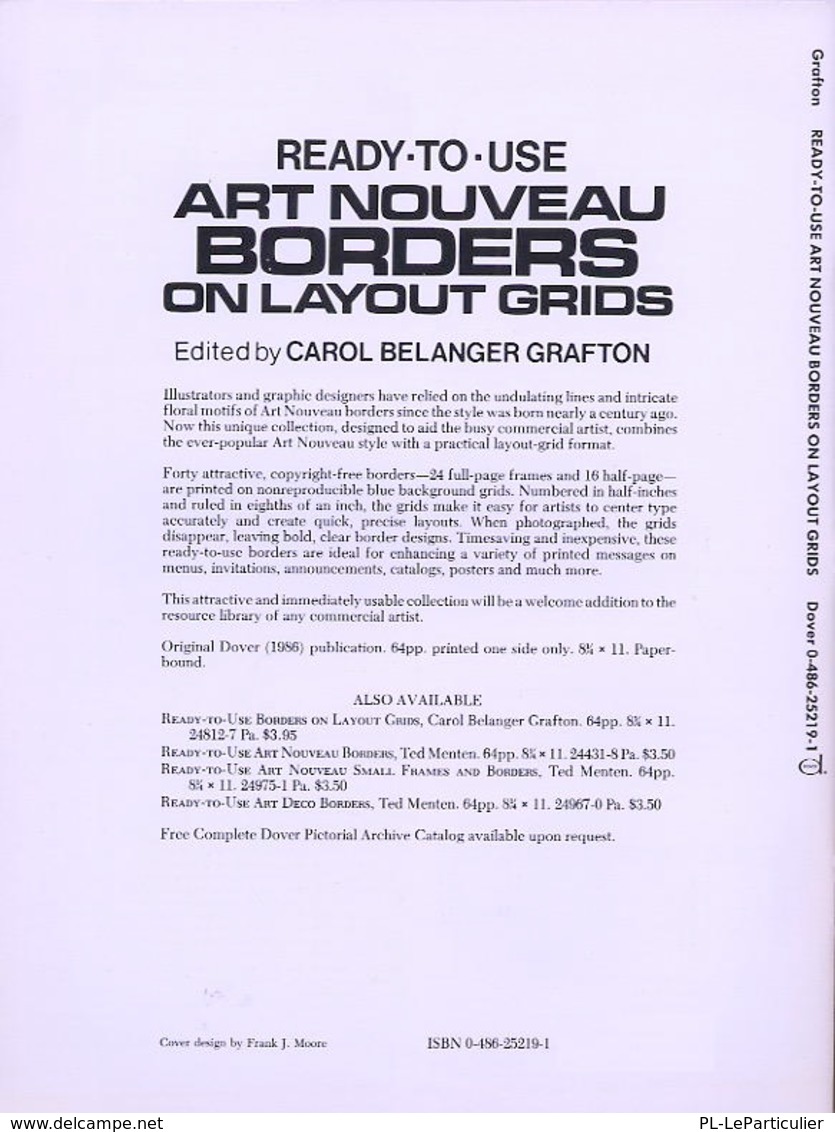 Art Nouveau Borders On Layout Grids By Carol Belanger Grafton Ready-to-Use Dover Clip-Art Series (pour Les Graphistes) - Fine Arts