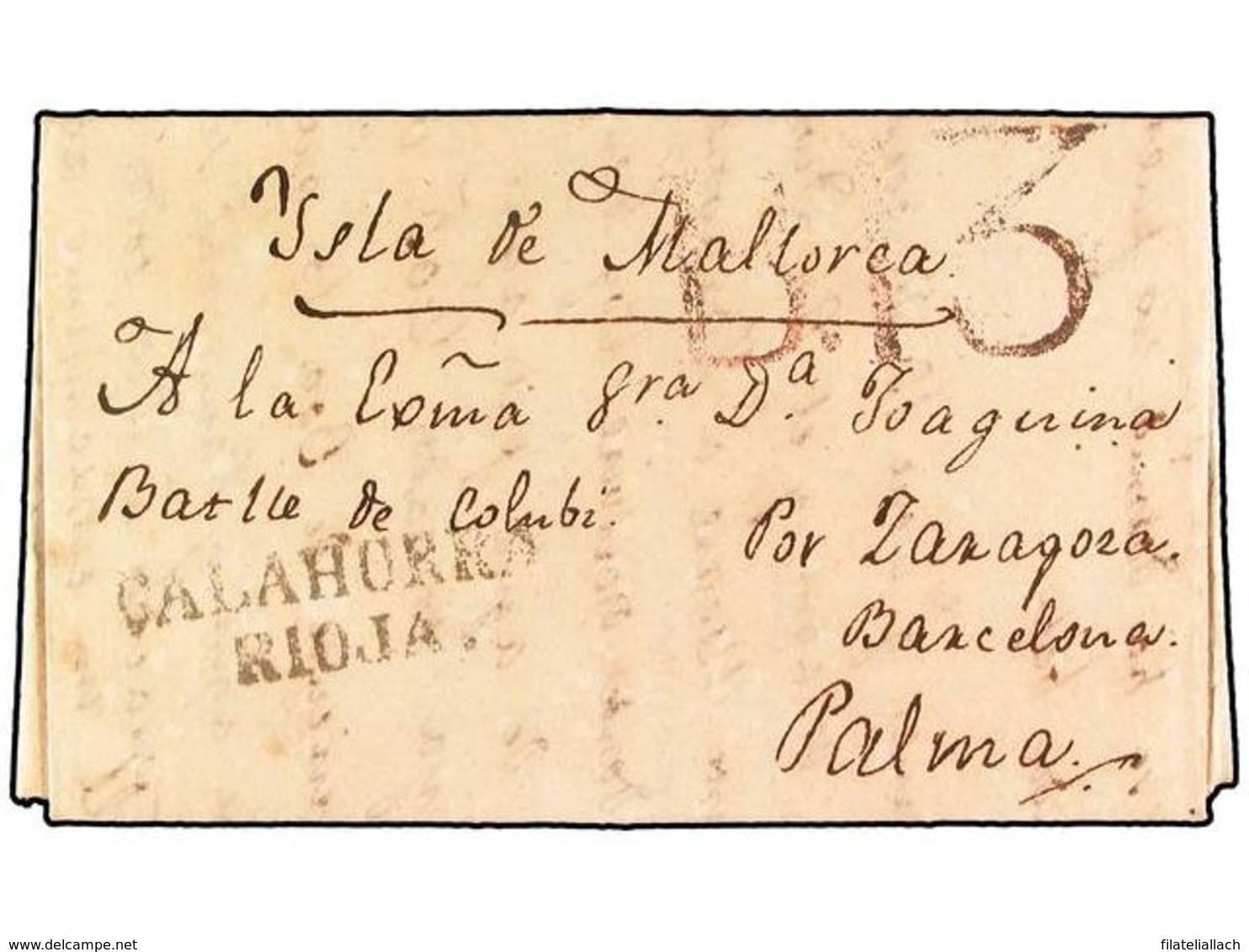 SPAIN: PREPHILATELIC MARKS  DP08 RIOJA - ...-1850 Préphilatélie