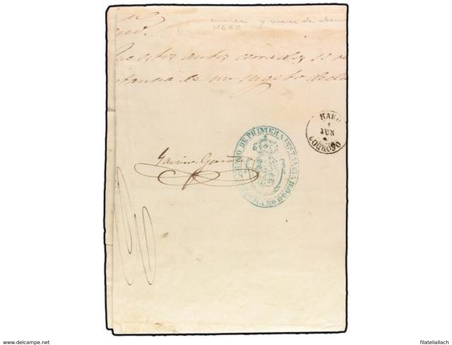 SPAIN: PREPHILATELIC MARKS  DP08 RIOJA - ...-1850 Préphilatélie