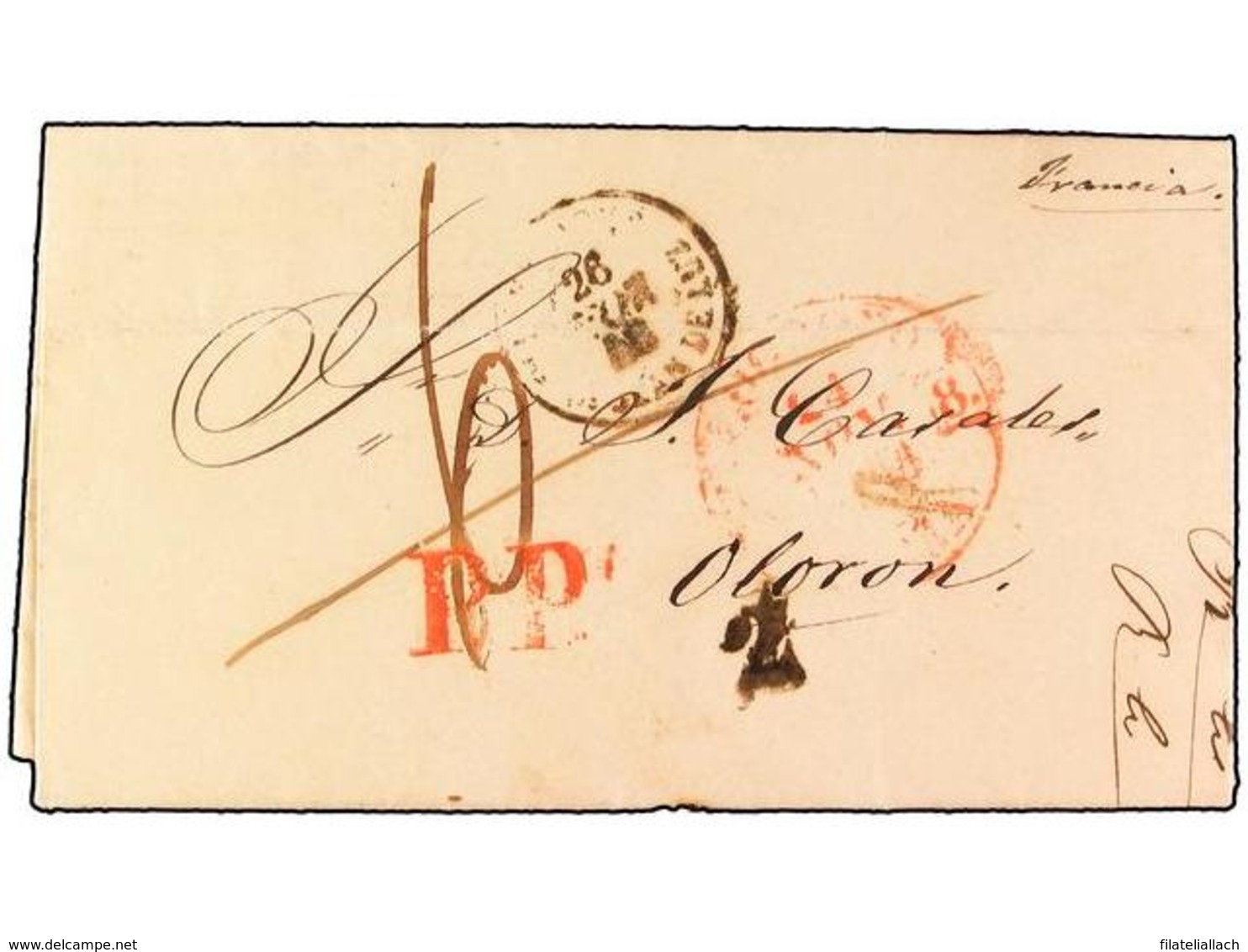 SPAIN: PREPHILATELIC MARKS  DP08 RIOJA - ...-1850 Préphilatélie