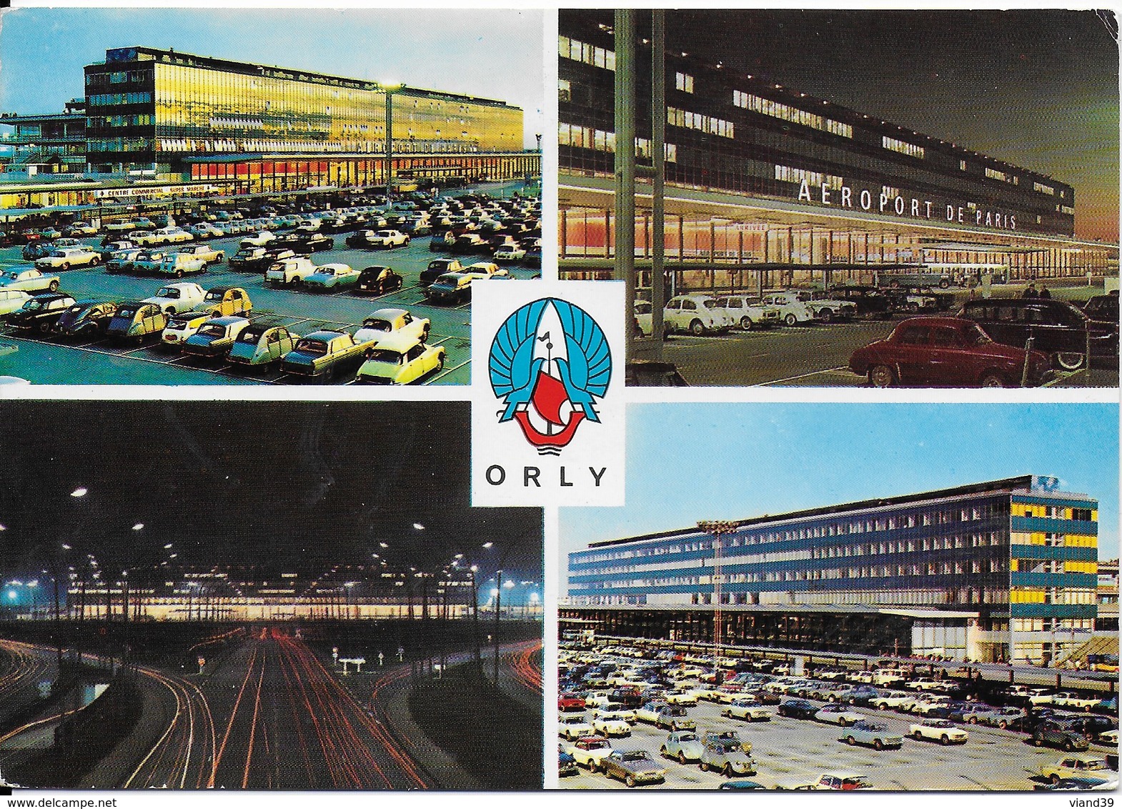 Orly - Aéroport De Paris Orly : Multi Vues : Aérogare Et Parking, Entrée, L'aérogare Vue La Nuit - Orly