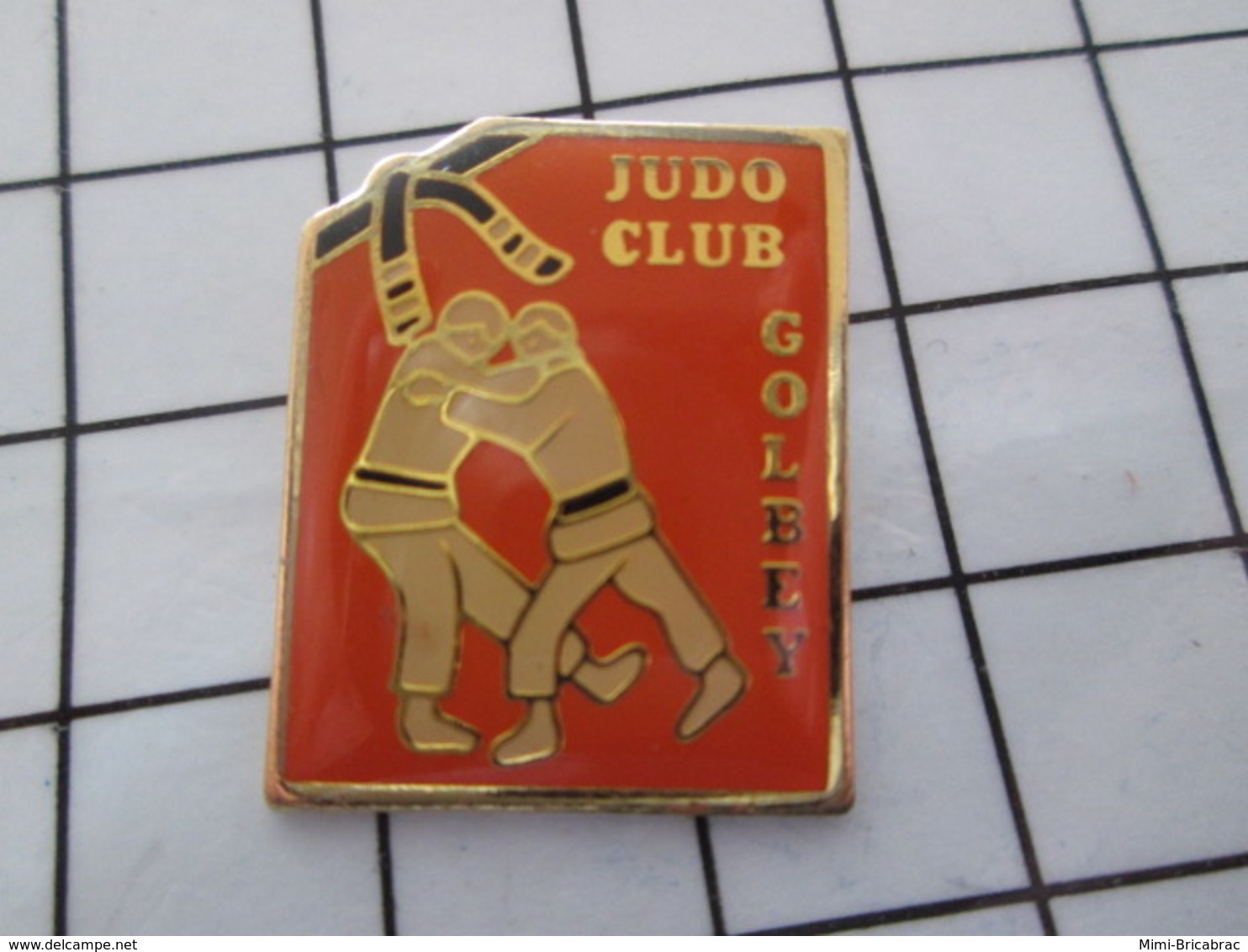 1016c Pin's Pins / Beau Et Rare / THEME : SPORTS / JUDO KARATE CEINTURE NOIRE JUDO CLUB GOLBET - Judo