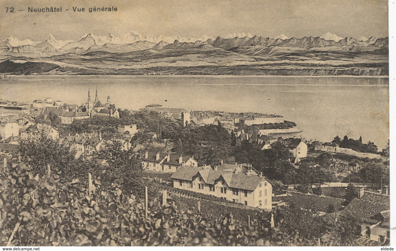 Neuchatel  Vue Générale  Envoi à Audincourt Doubs . 3 Timbres Guillaume Tell - Neuchâtel