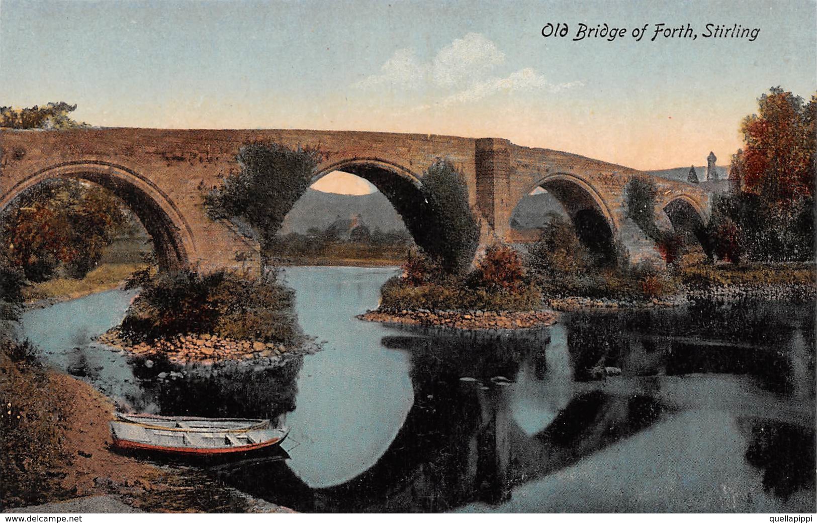 010351 "SCOZIA - OLD BRIDGE OF FORTH - STIRLING" BARCA, FIUME, PONTE.  CART NON SPED - Stirlingshire