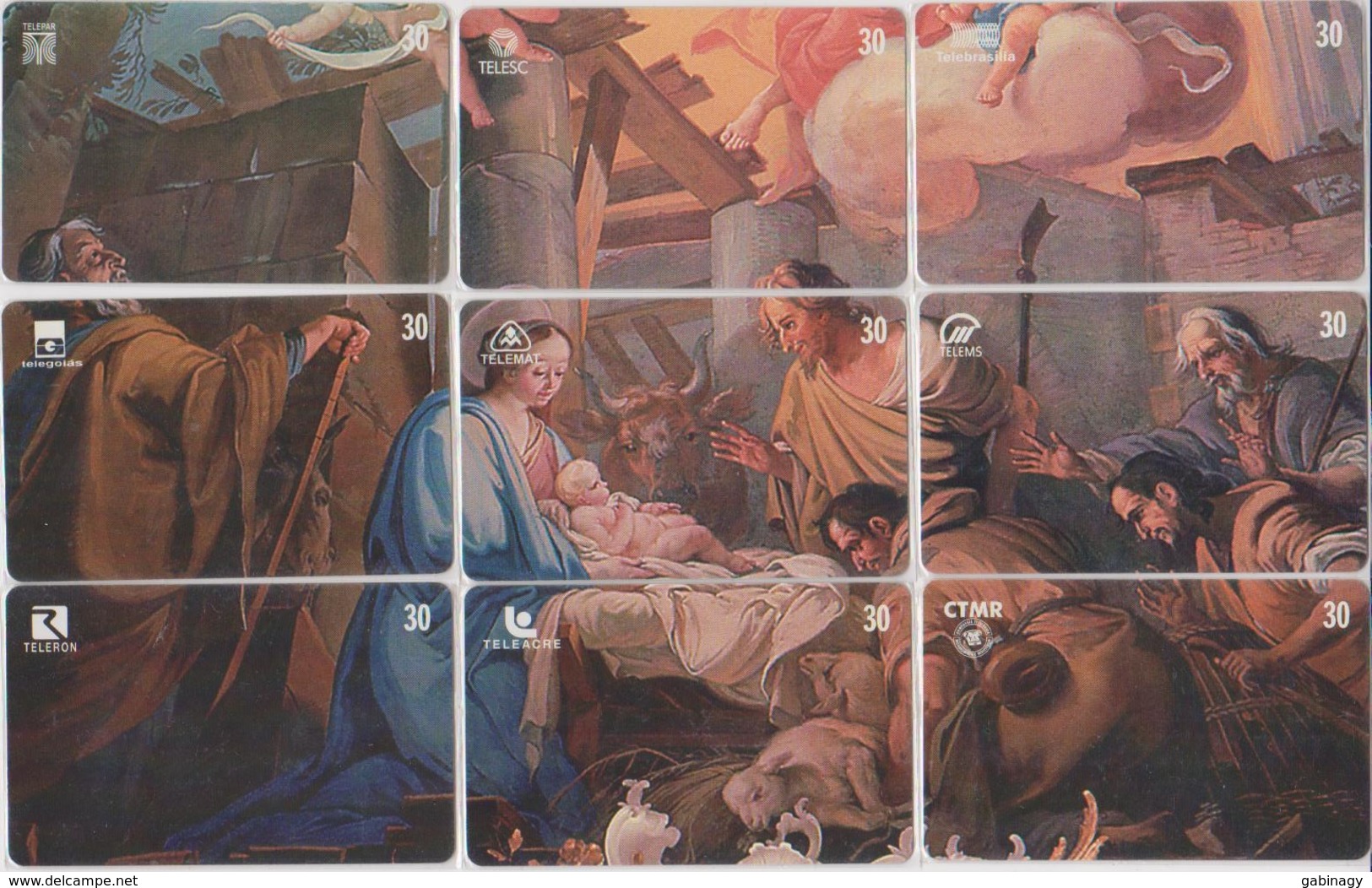 PUZZLE - BRAZIL - SET OF 9 CARDS - JESUS - MARY - RELIGION - 5.000EX. - RARE! - Puzzles