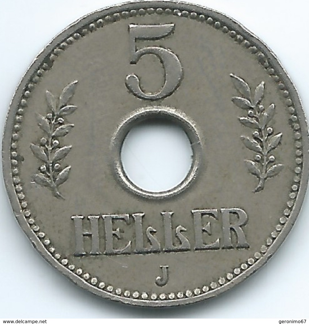 German East Africa - 1914 J - Wilhelm II - 5 Heller - KM13 - Deutsch-Ostafrika