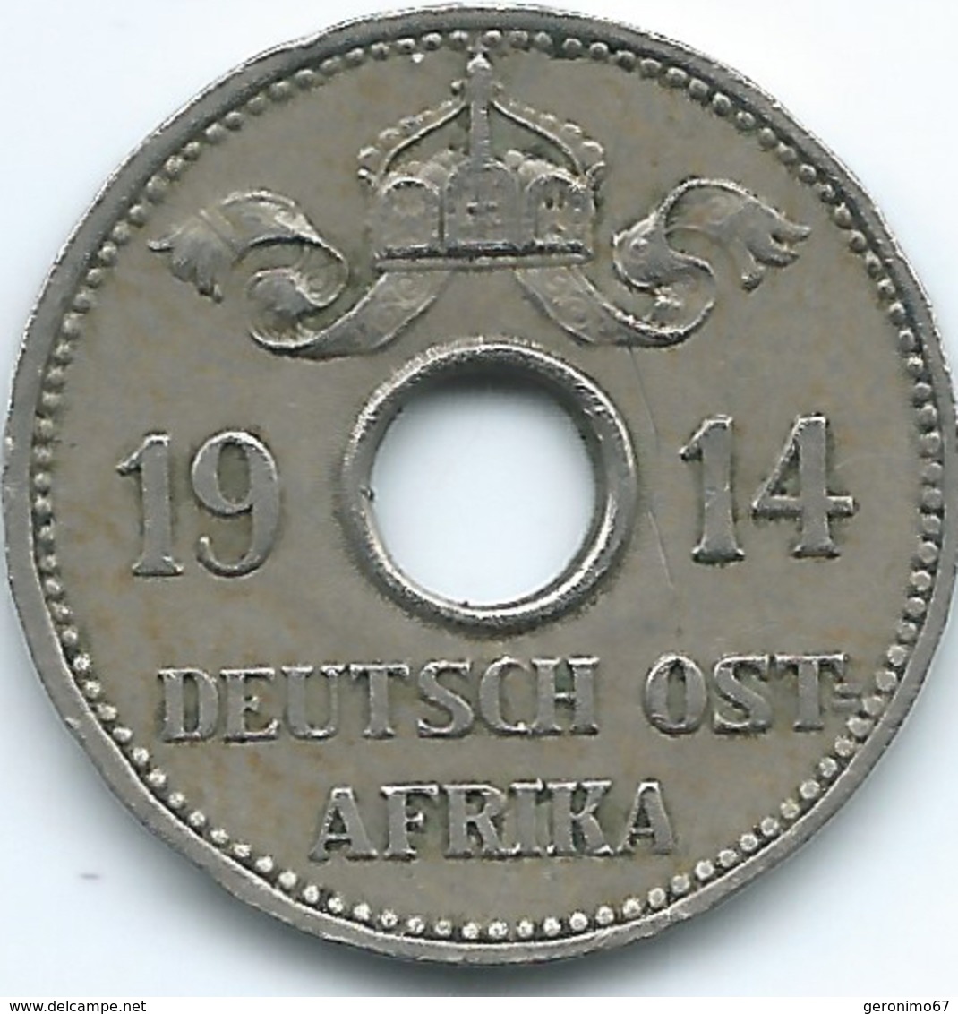 German East Africa - 1914 J - Wilhelm II - 5 Heller - KM13 - German East Africa