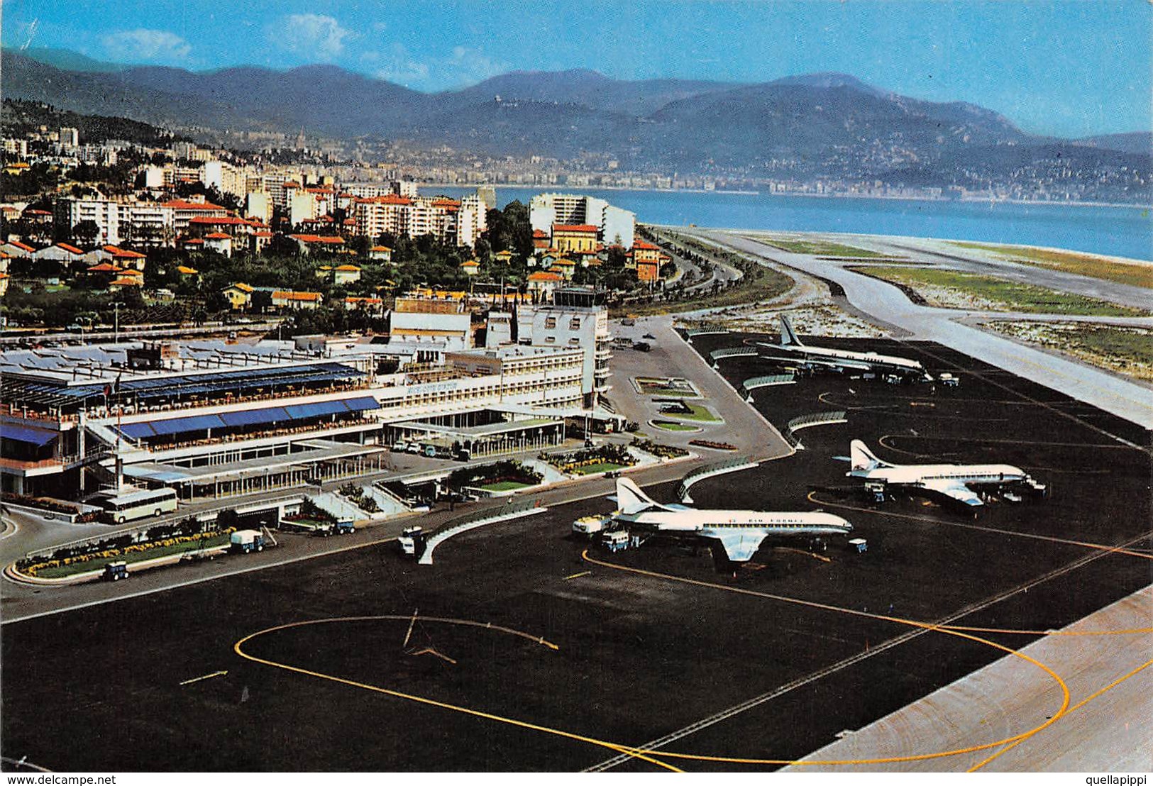 010362 "COTE D'AZUR - AEROPORT NICE-COTE D'AZUR" ANIMATA, AEREI AIR FRANCE.  CART SPED 1967 - Luchtvaart - Luchthaven