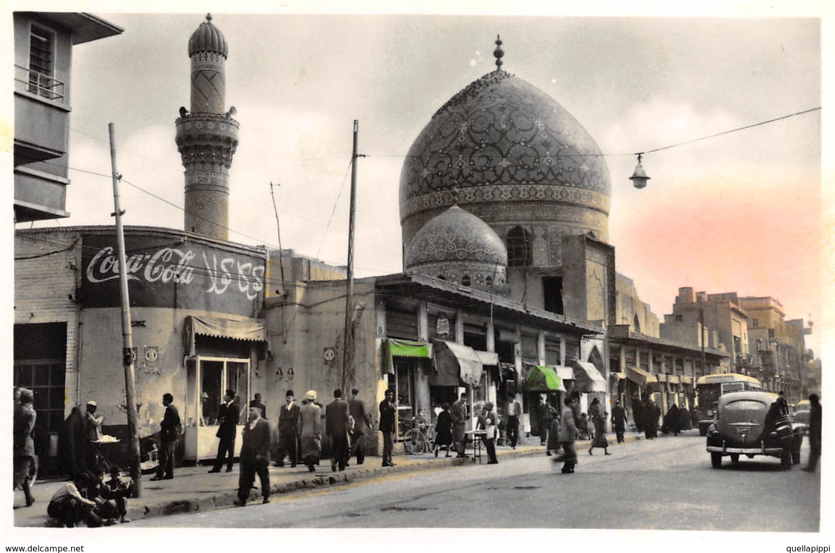 010365 "IRAQ - BAGDAD"  ANIMATA, AUTO '60, COCA COLA INSEGNA.  CART NON SPED - Iraq